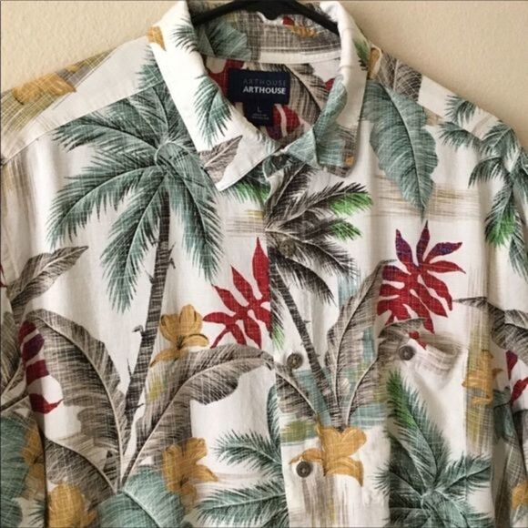 Arthouse Hawaiian Tropical Print‎ Shirt Palm Trees Size L - Picture 3 of 10